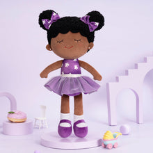 Carica l&#39;immagine nel visualizzatore di Gallery, OUOZZZ Personalized Purple Deep Skin Tone Plush Dora Doll