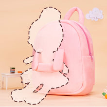 Carica l&#39;immagine nel visualizzatore di Gallery, OUOZZZ Personalized Pink Plush Backpack with Doll Carrier