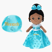 Carica l&#39;immagine nel visualizzatore di Gallery, OUOZZZ Personalized Deep Skin Tone Plush Blue Princess Doll Only Doll
