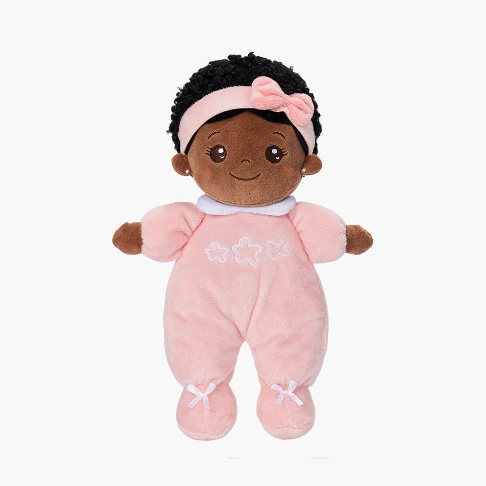 OUOZZZ Personalized Deep Skin Tone Pink Mini Plush Baby Doll
