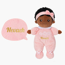 Carica l&#39;immagine nel visualizzatore di Gallery, OUOZZZ Personalized  Pink Mini Deep Skin Tone Plush Baby Girl Doll &amp; Gift Set Only Doll⭕️
