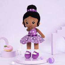 Carica l&#39;immagine nel visualizzatore di Gallery, OUOZZZ Personalized Purple Deep Skin Tone Plush Nevaeh Doll