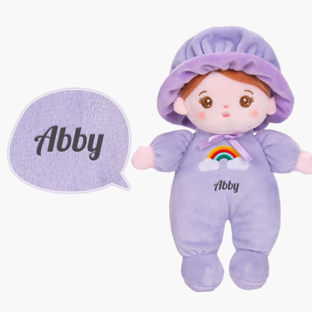 OUOZZZ Personalized Purple Mini Plush Rag Baby Doll