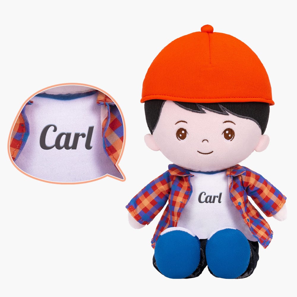 OUOZZZ Personalized Plaid Jacket Plush Baby Boy Doll Plaid Jacket