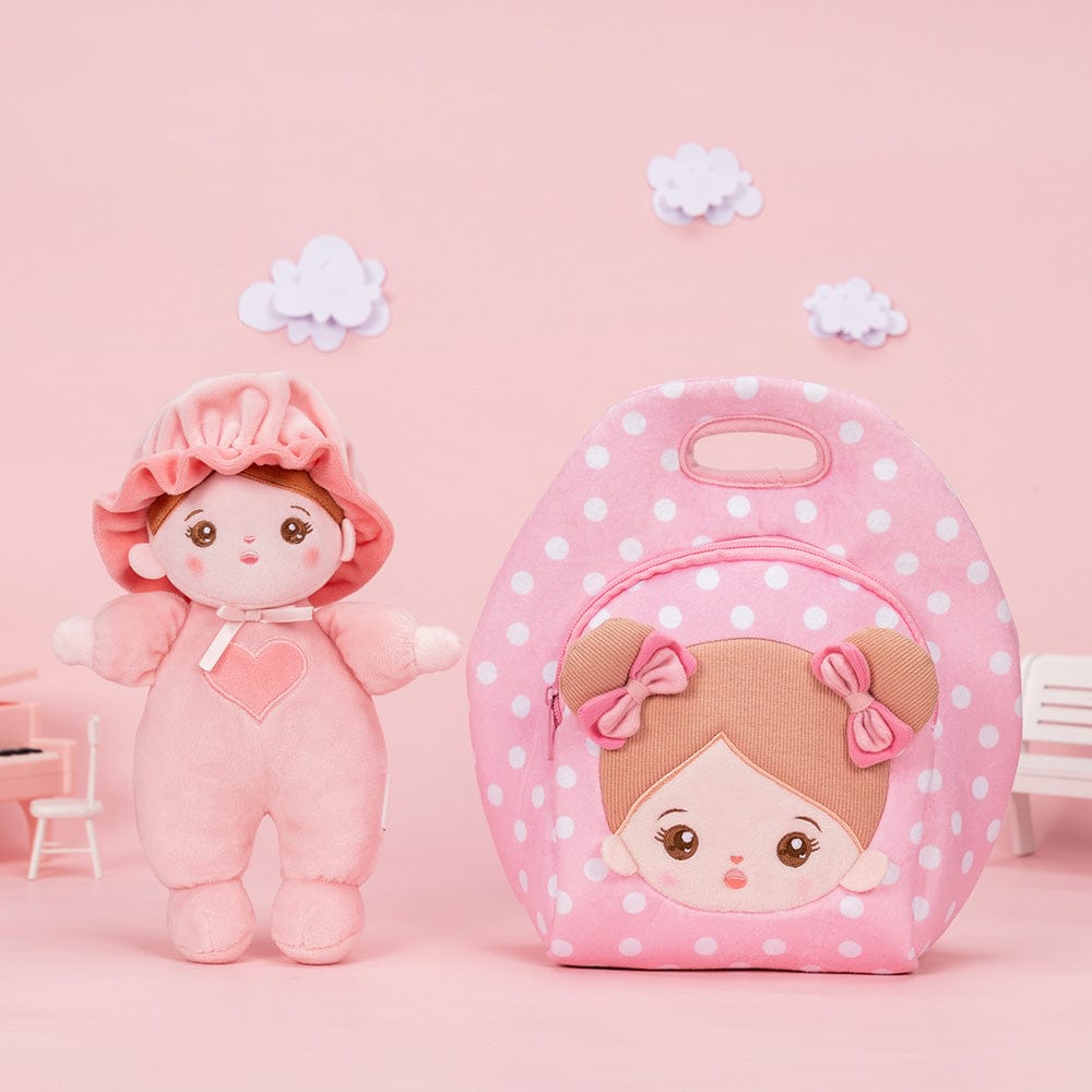 OUOZZZ Personalized Pink Mini Plush Rag Baby Doll