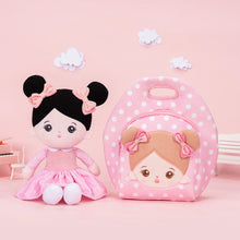 Carica l&#39;immagine nel visualizzatore di Gallery, OUOZZZ Personalized Pink Black Hair Baby Doll With Lunch Bag🍱