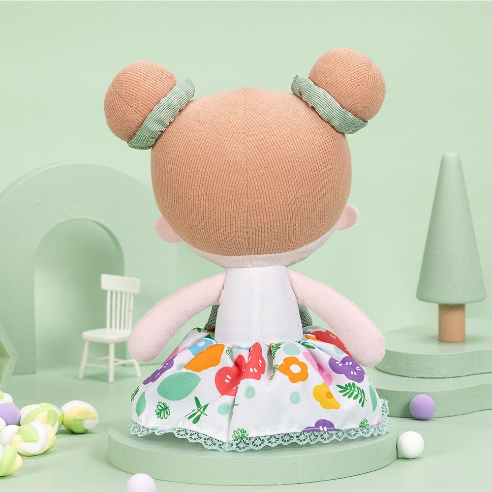 OUOZZZ Personalized Green Floral Girl Plush Doll