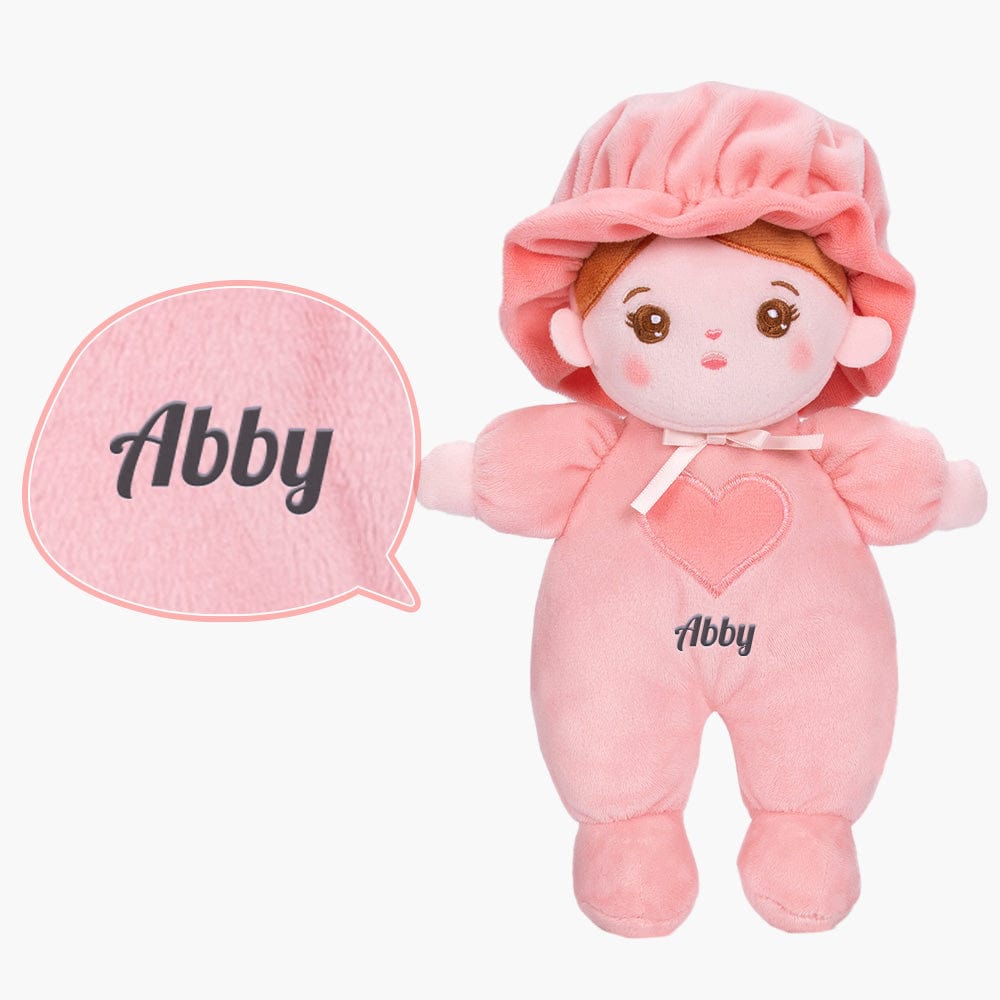 OUOZZZ Personalized Pink Mini Plush Rag Baby Doll Mini Doll