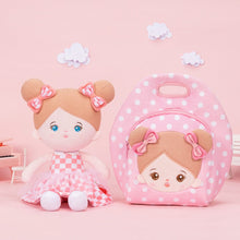 Carica l&#39;immagine nel visualizzatore di Gallery, OUOZZZ Personalized Pink Blue Eyes Girl Plush Rag Baby Doll With Lunch Bag🍱