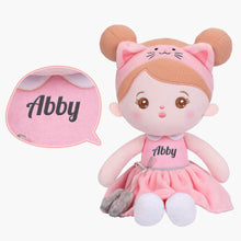 Carica l&#39;immagine nel visualizzatore di Gallery, OUOZZZ Personalized Pink Cat Plush Baby Girl Doll Girl Doll