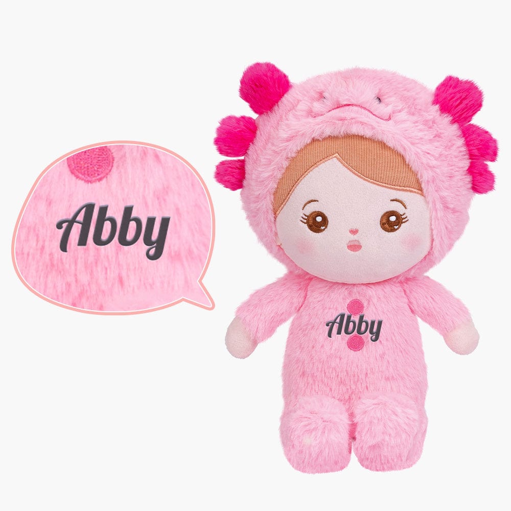 OUOZZZ Personalized Pink Newt Plush Baby Doll Only Doll