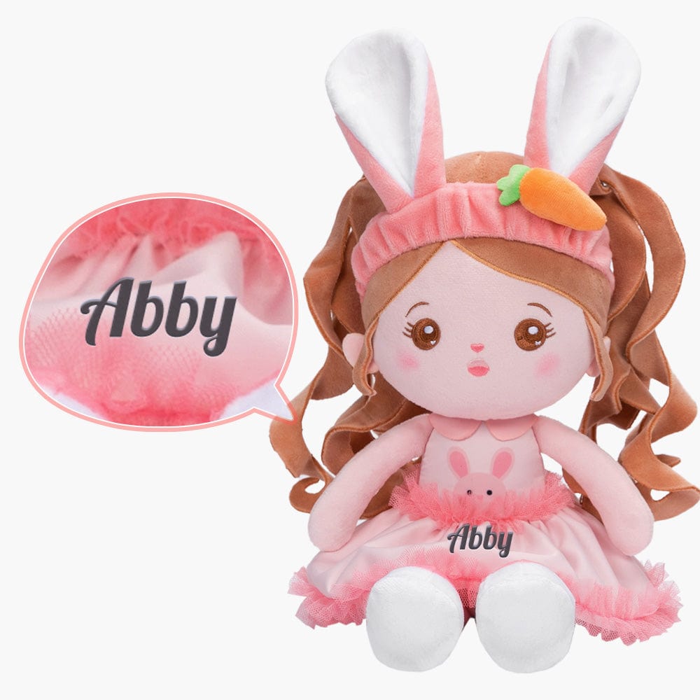 OUOZZZ Personalized Big Ears Bunny Plush Baby Girl Doll Only Doll