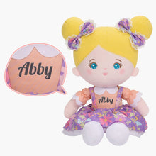 Carica l&#39;immagine nel visualizzatore di Gallery, OUOZZZ Personalized Purple Floral Dress Blue Eyes Plush Baby Girl Doll Only Doll⭕️