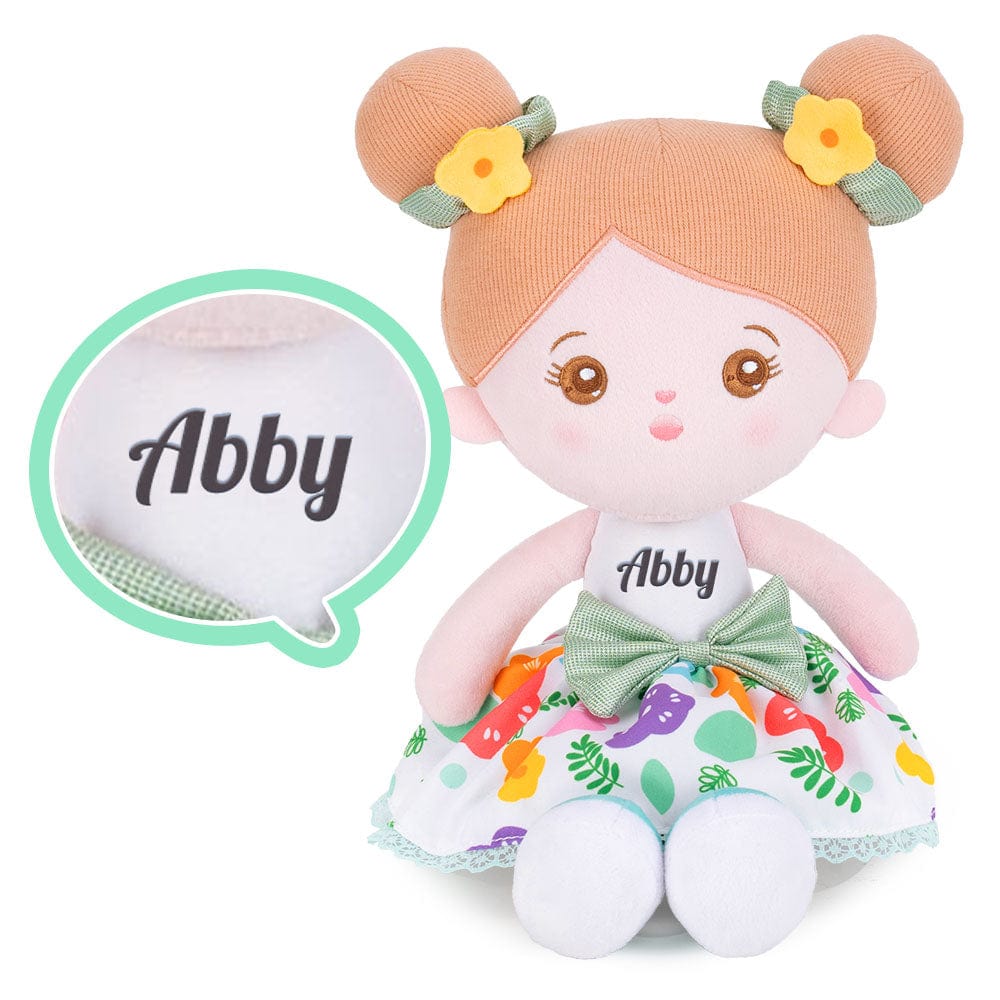 OUOZZZ Personalized Abby Sweet Girl Plush Doll - 8 Color Green Flora