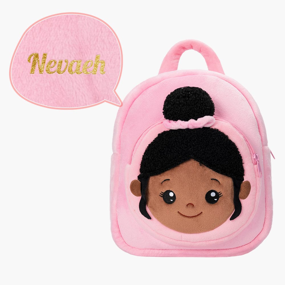 OUOZZZ Personalized Deep Skin Tone Pink Nevaeh Backpack Pink