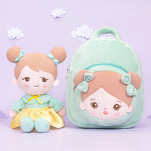 Carica l&#39;immagine nel visualizzatore di Gallery, OUOZZZ Personalized Green Plush Baby Backpack With Green Becky