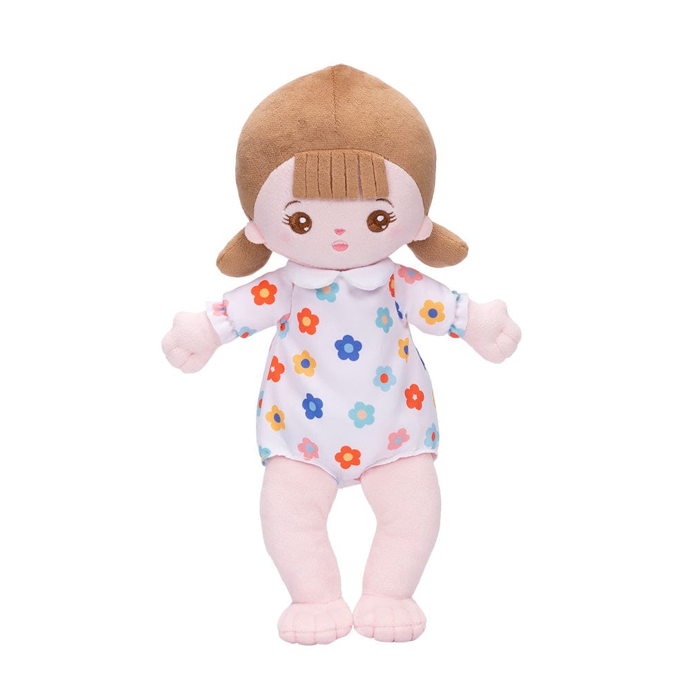 OUOZZZ Personalized White Sitting Position Plush Lite Baby Girl Doll