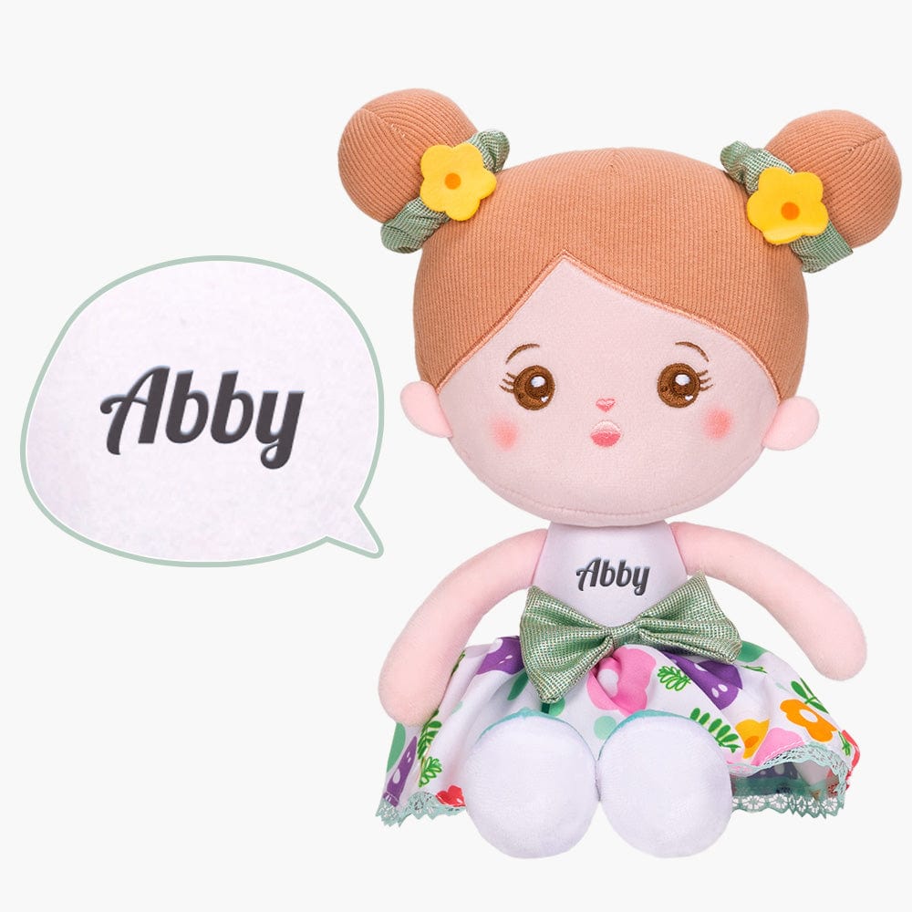OUOZZZ Personalized Green Floral Girl Plush Doll Summer Doll⭕️