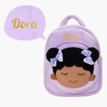 Carica l&#39;immagine nel visualizzatore di Gallery, OUOZZZ Personalized Deep Skin Tone Pink Dora Backpack Purple Backpack