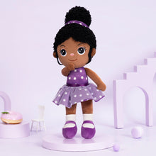 Carica l&#39;immagine nel visualizzatore di Gallery, lovinglydoll Personalized Deep Skin Tone Plush Doll Purple Nevaeh