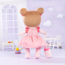 Carica l&#39;immagine nel visualizzatore di Gallery, Mini Bambola Per Bambina In Peluche Con Vestito Rosa Personalizzato Con Vestito Mutevole