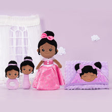 Carica l&#39;immagine nel visualizzatore di Gallery, OUOZZZ Personalized Deep Skin Tone Plush Pink Princess Doll