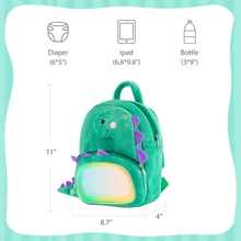 Carica l&#39;immagine nel visualizzatore di Gallery, OUOZZZ Personalized Green Dinosaur Plush Backpack