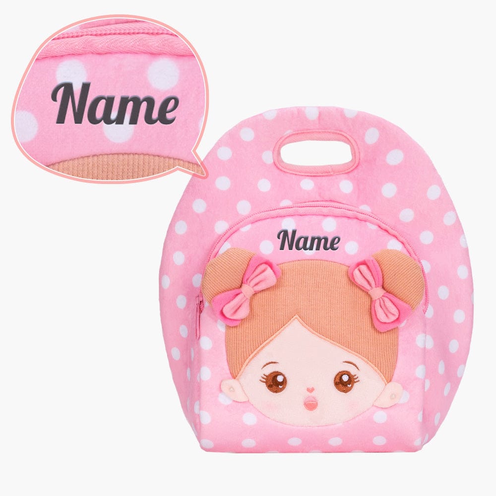 OUOZZZ Personalized Pink Plush Large Capacity Lunch Bag Lunch Bag