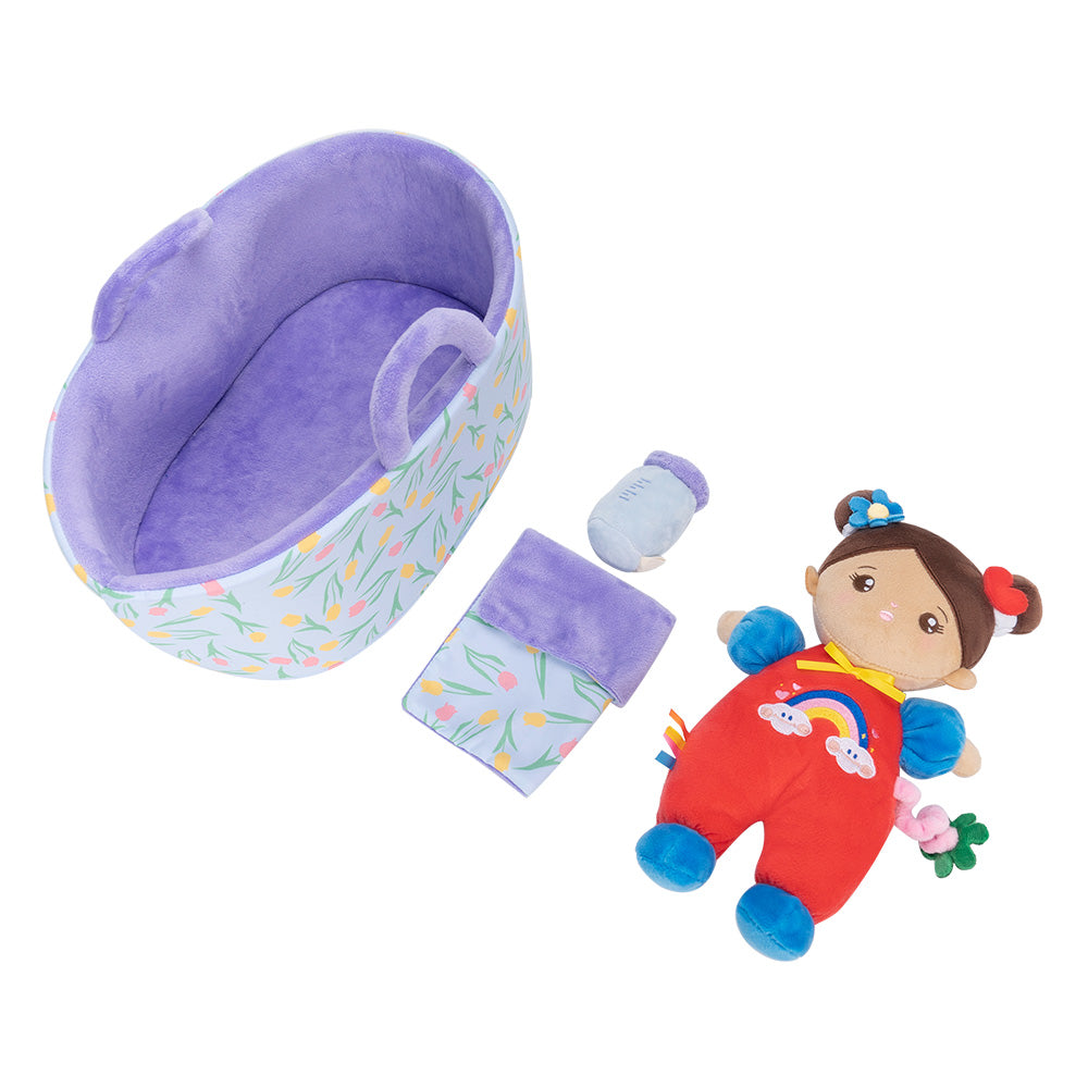 Set Regalo E Mini Bambola In Peluche Per Bambina Color Marrone Personalizzato