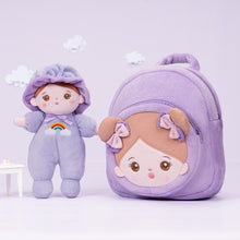 Carica l&#39;immagine nel visualizzatore di Gallery, OUOZZZ Personalized Purple Mini Plush Rag Baby Doll With Backpack🎒