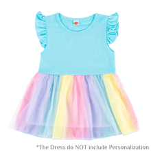 Carica l&#39;immagine nel visualizzatore di Gallery, OUOZZZ Rainbow Baby Dress Blue / 90