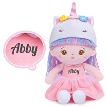 Carica l&#39;immagine nel visualizzatore di Gallery, OUOZZZ OUOZZZ Personalized Doll + Backpack Bundle Pink Unicorn🦄 / Only Doll