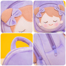 Carica l&#39;immagine nel visualizzatore di Gallery, OUOZZZ Personalized Plush Doll Purple Rag Baby Doll Backpack for Newborn Baby &amp; Toddler